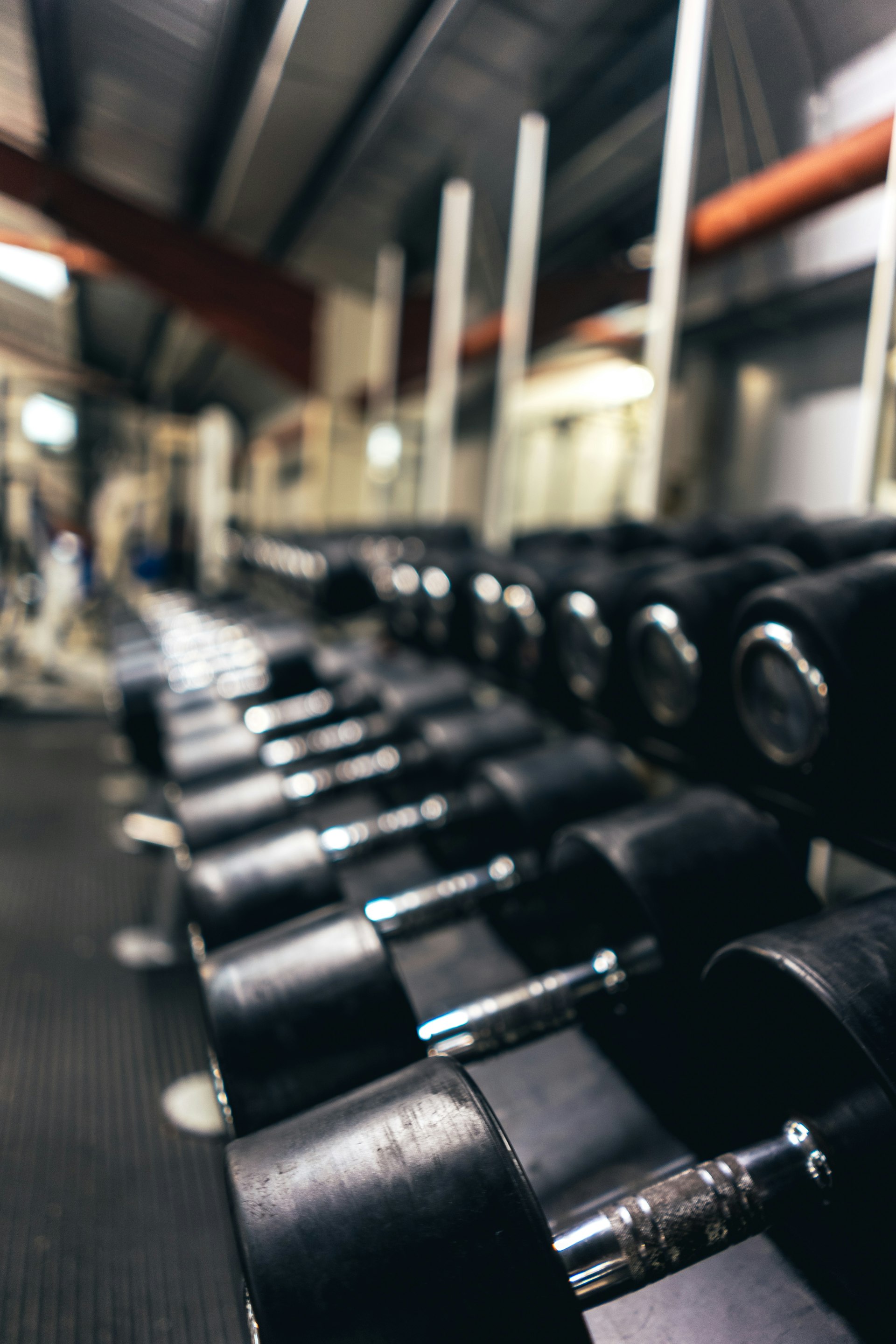 Rack of dumbbells at Kenzo Pulikkal